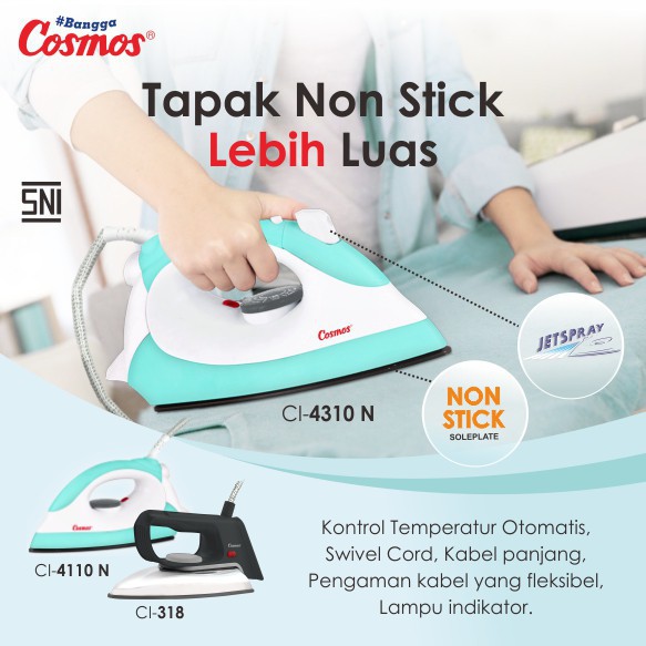 Cosmos Setrika Non Stick Soleplate CI-4110 N promo terbaru