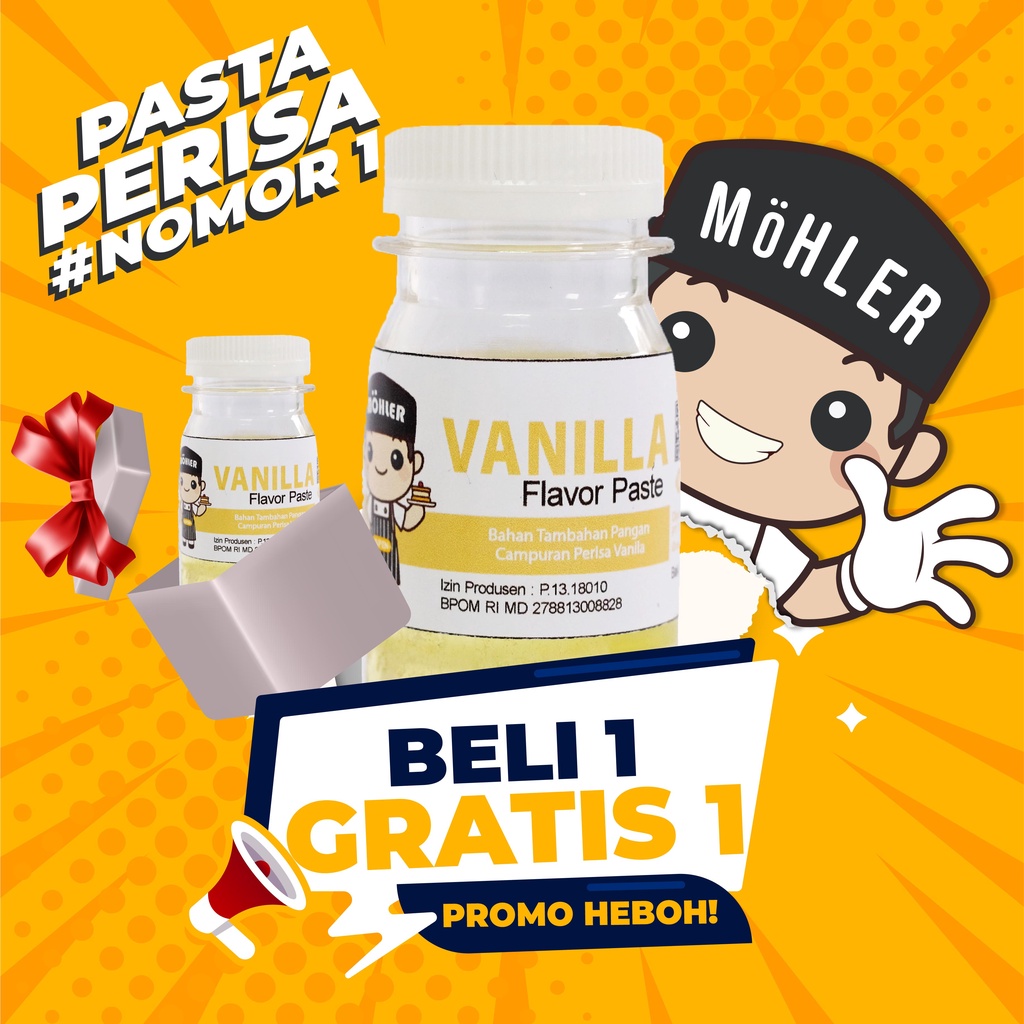 MOHLER Pasta perisa VANILLA (KLIK KOMBO HEMAT UNTUK BELI 1 GRATIS 1)