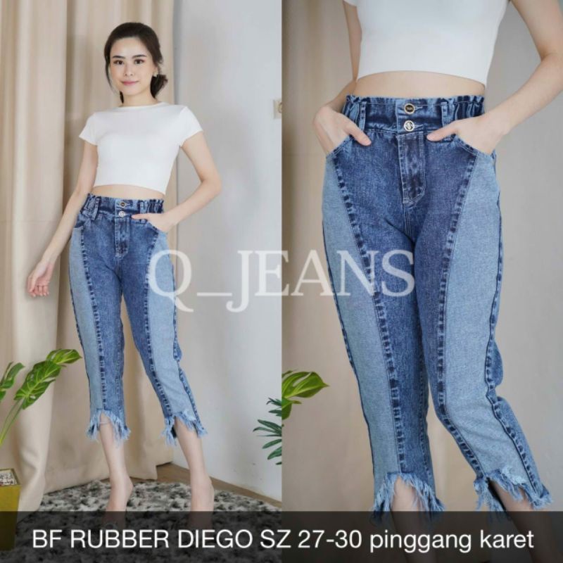 CELANA JEANS WANITA BF RUBBER DIEGO