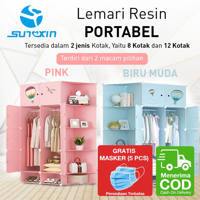 Lemari Baju  Bongkar  Pasang  Portable Rak  Lemari Baju  