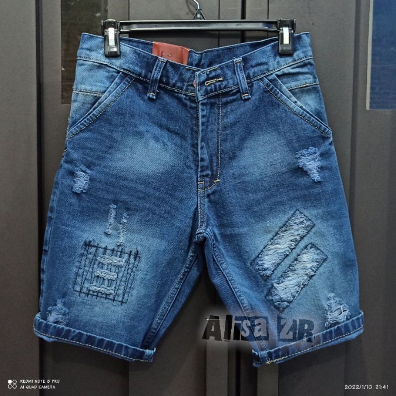 COD CELANA JEANS PENDEK PRIA MOTIF SOBEK ROBEK RIPPED TERBARU DAN TERLARIS