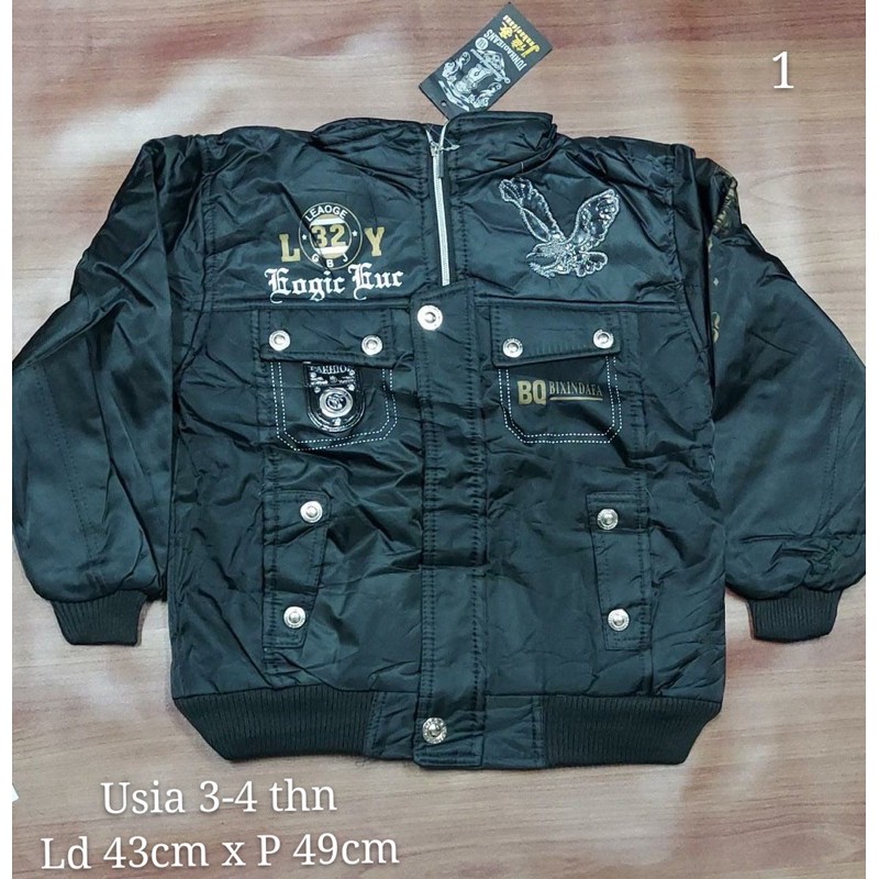 jaket anak laki 2-4th tebal tahan dingin angin kulit parasit keren / mantel cowok keren / outerwear