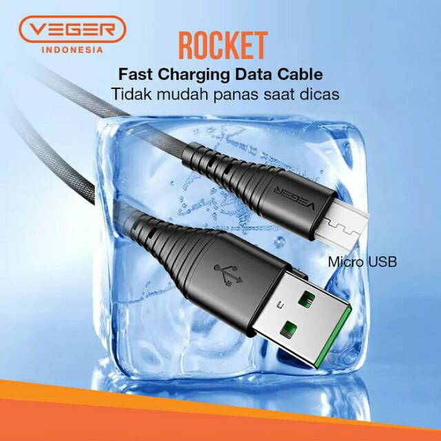 Kabel Data VEGER mikro Rocket Fast charging 2.4A