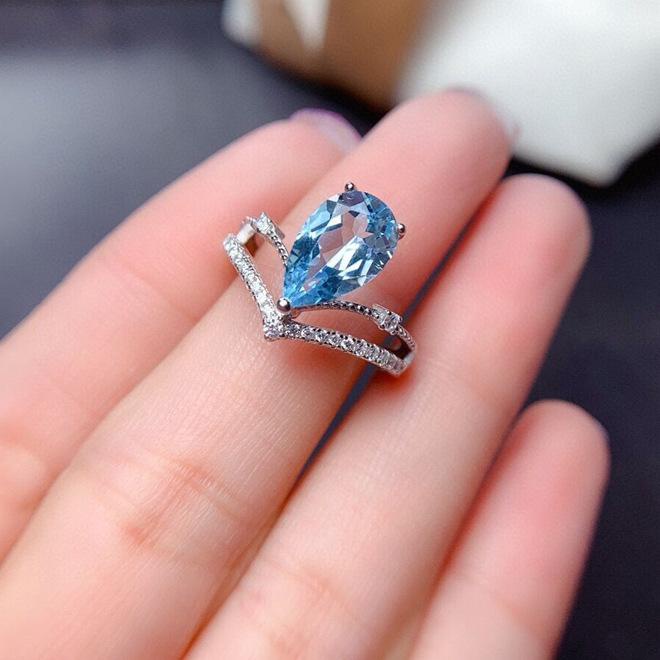 R-013 Aquamarine Forehead Ring