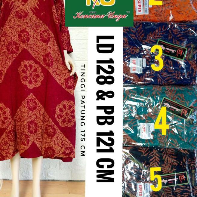 ✤ Ld Jumbo KUH-Daster Panjang Batik Kencana Ungu Label Hitam - Longdress Tangan Lengan Panjang Big S