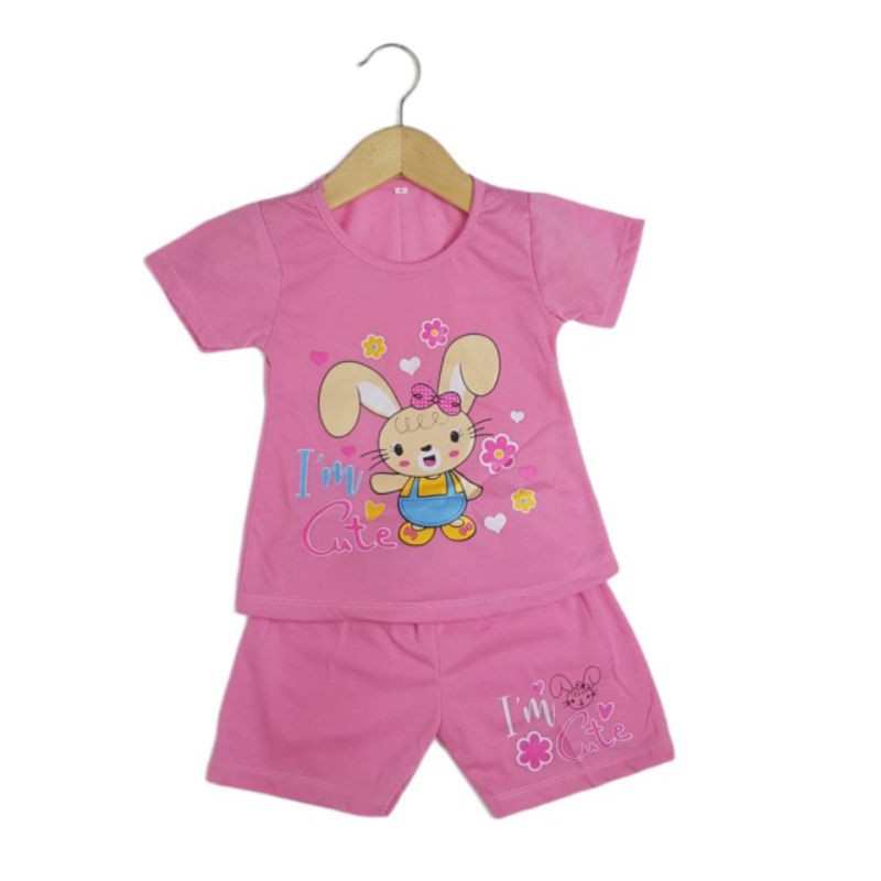 SETELAN BAJU ANAK PEREMPUAN NEW MOTIF BUNNY SMALL 2-6 TAHUN