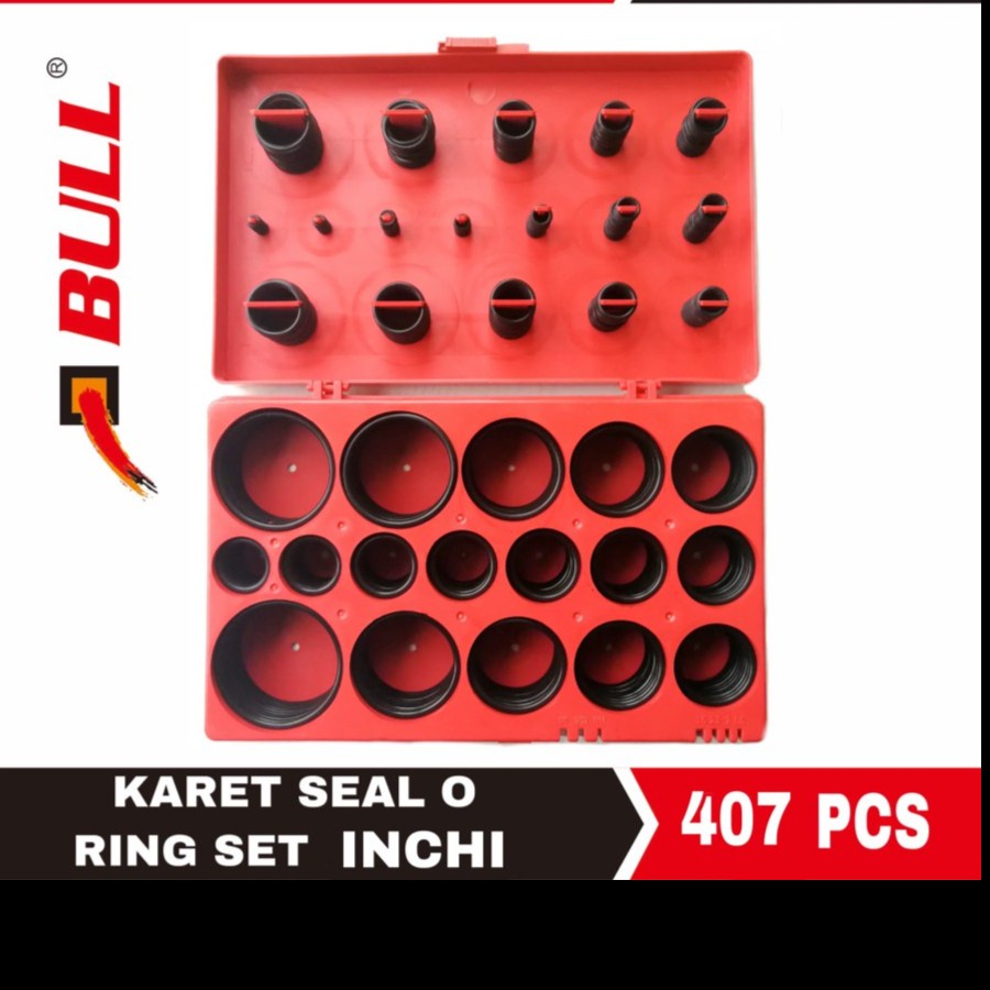 Karet seal O Ring set inchi 407 pcs BULL oring