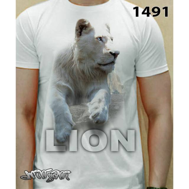 Kaos 3d hewan binatang lion singa