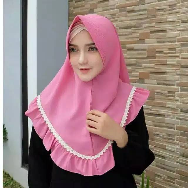 KHIMAR PET REMPEL RENDA/jilbab instan