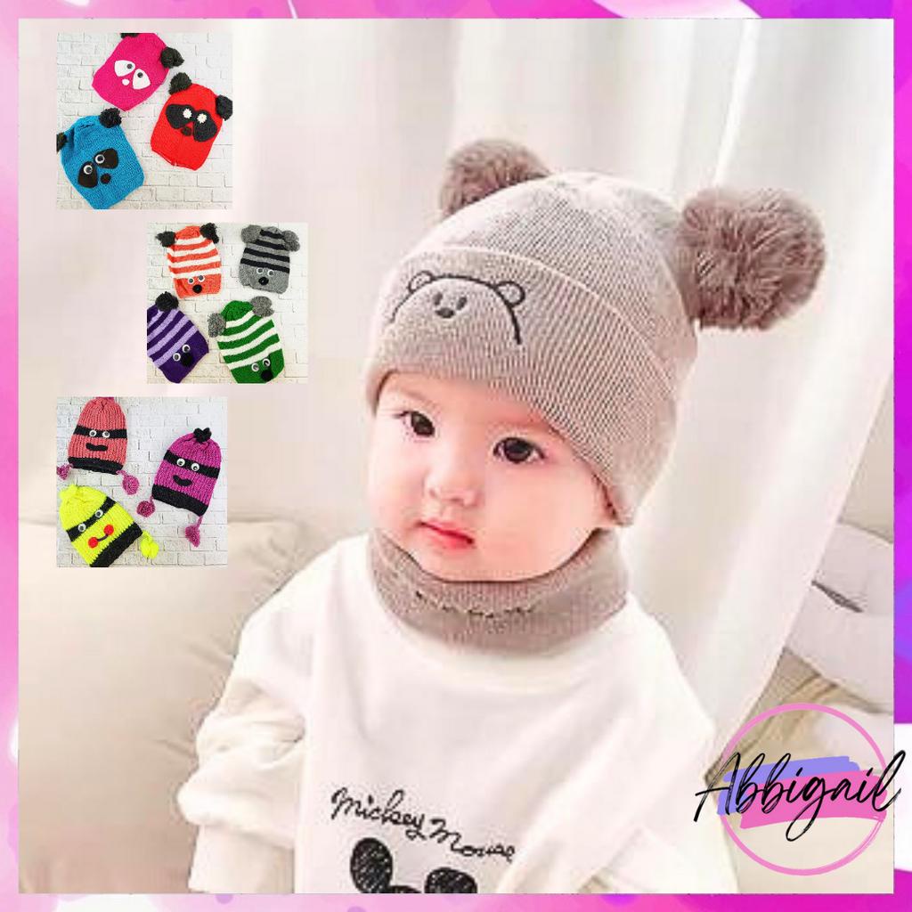 𝘈𝘉𝘎✰ Topi Kupluk Rajut / Topi bayi rajut newborn / Kupluk bayi rajut / Kupluk Bayi Pompom Jambul / Topi Anak Bayi Kupluk Gaul 1277