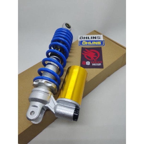 Shockbreaker Belakang Matic Beat Mio Scoopy 310MM Biru Tabung Bawah Free Stiker Olins - Shock Biru Tabung Bawah Matic Mio Beat Scoopy