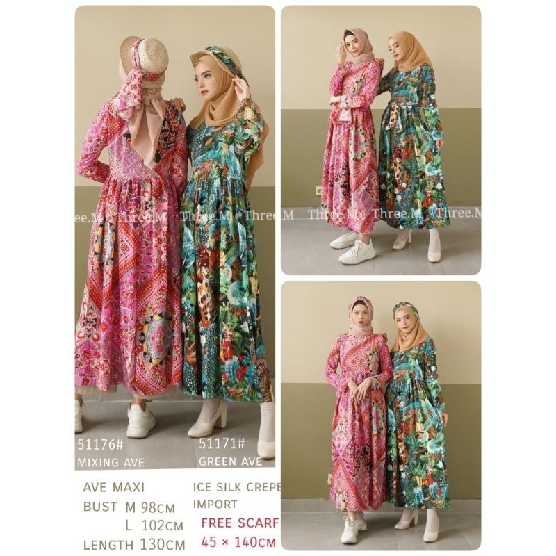 MDLV ~ BM 51176 MIXING AVE MAXI PINK/ LONG DRESS // GAMIS IMPORT // FASHION MUSLIM // FASHION IMPORT