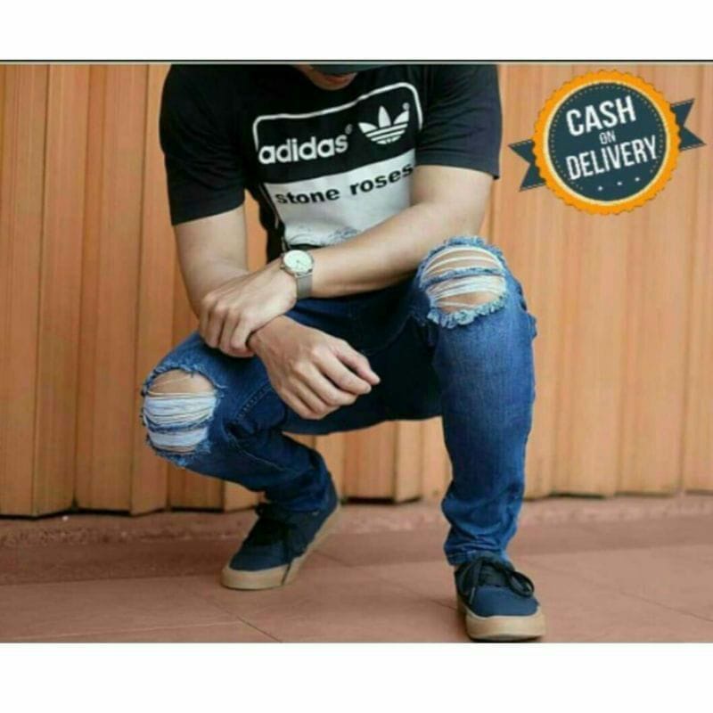 Celana Jeans Panjang Sobek hitam Ripped Jeans panjang hitam sobek panjang hitam