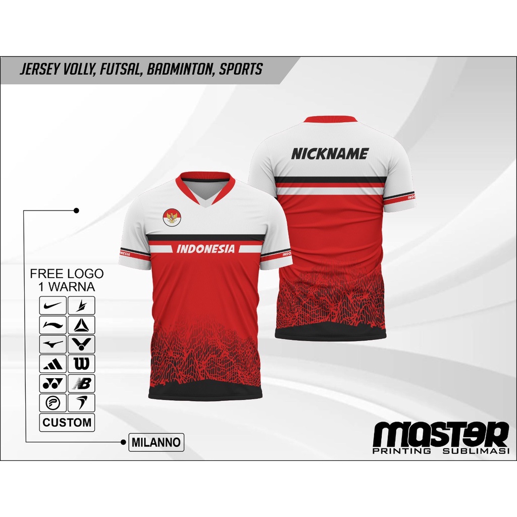 KAOS JERSEY BADMINTON ANAK INDONESIA |  CUSTOM