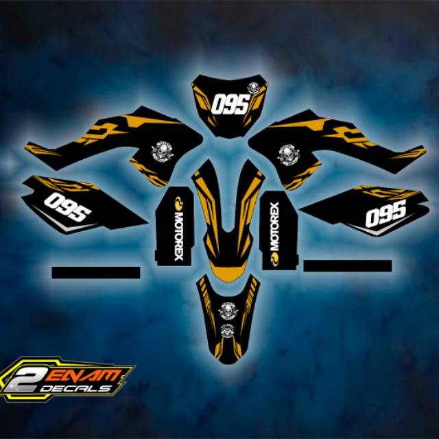 Sticker decalDecal KLX BF Gold hitam