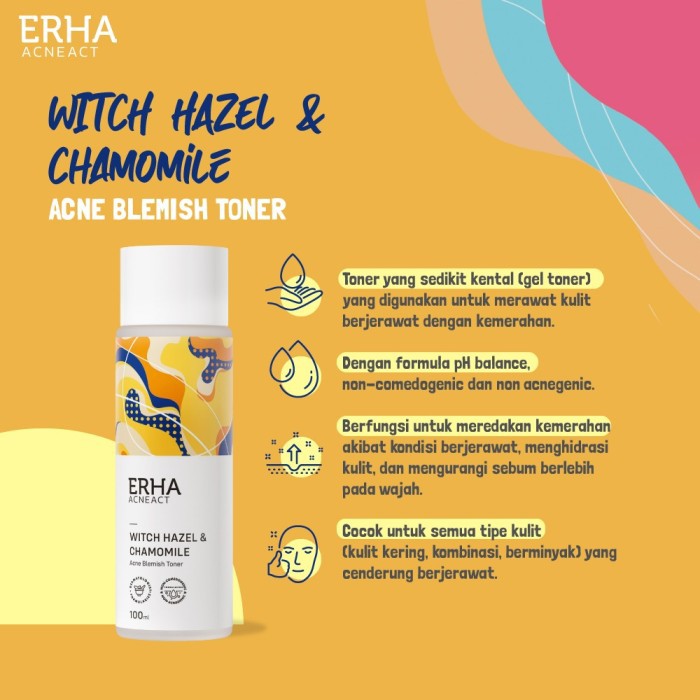 ERHA Toner Wajah Jerawat Acneact Witch Hazel Acne Blemish Toner pH Balance