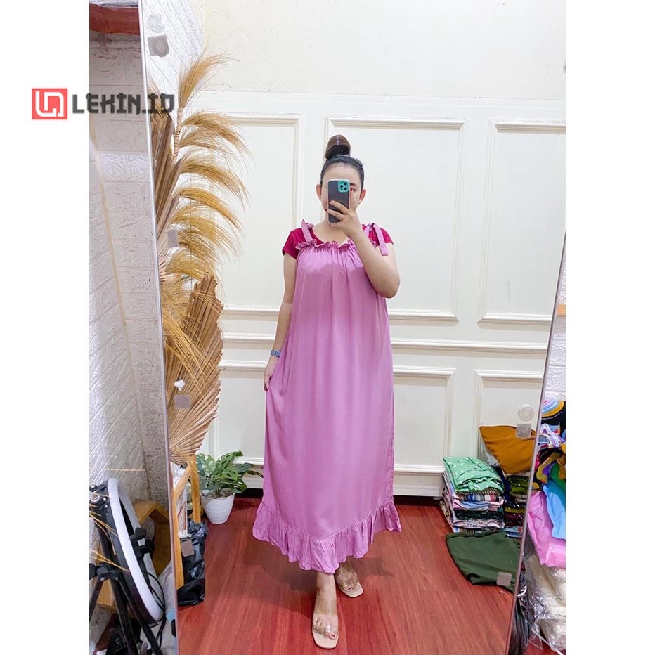 DASTER LYDIA  PANJANG/ DASTER RAYON TALI SATU / DASTER TALI / DASTER ATASAN TALI By LEKIN.ID