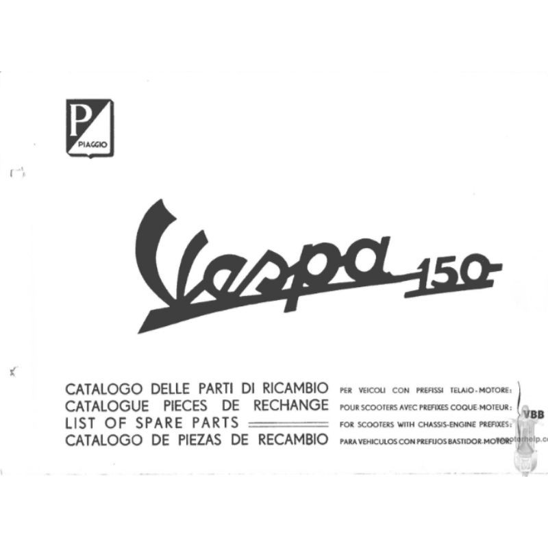 Buku Part Catalog Catalogue Katalog Katalogue Copian Vespa 150 Vbb