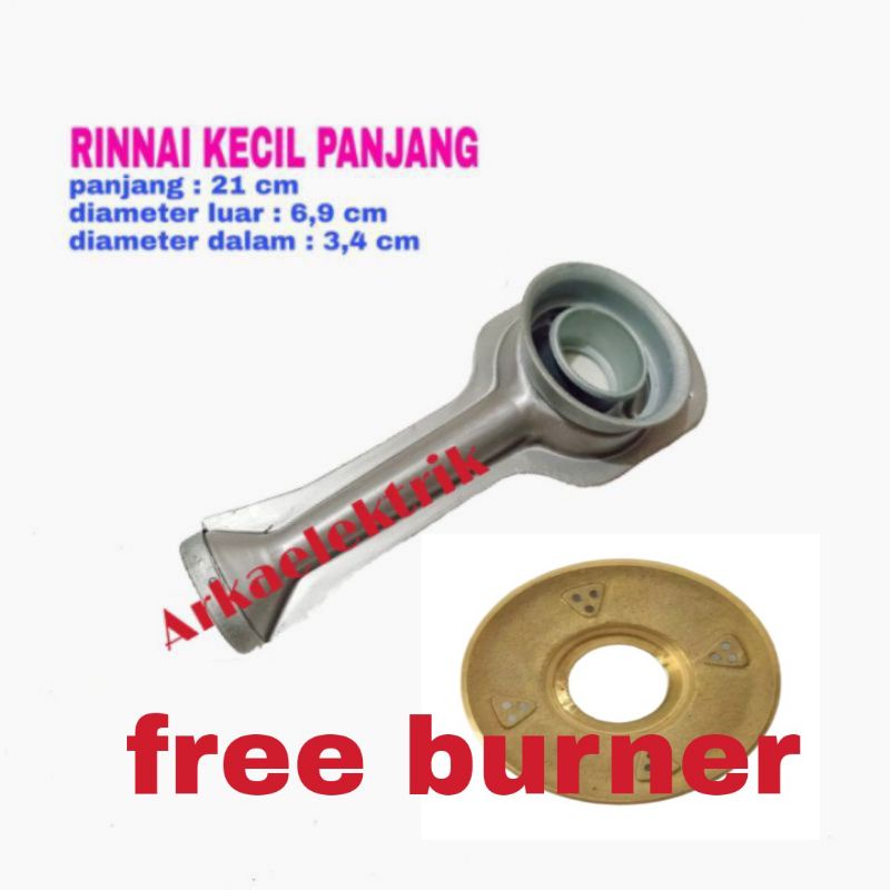 Corong/cangklong rinnai kecil panjang free burner