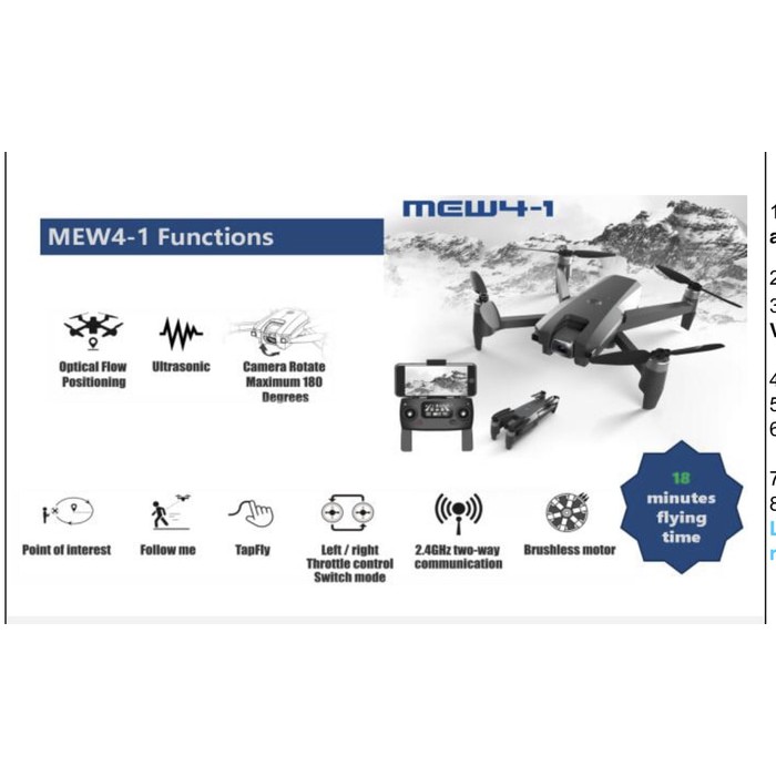 Drone Murah MJX MEW4 MEW4-1 Drone 5G Brushless GPS 2K Camera FPV Murah