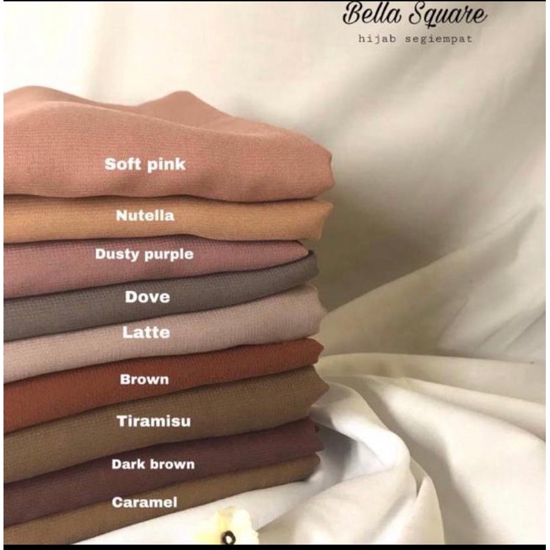 HIJAB BELLA SQUARE 10PCS/ HIJAB SEGI EMPAT VOAL/ BELLA SQUARE GROSIR TERMURAH