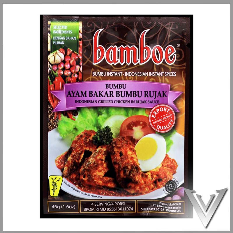 Bumbu Instan Bumbu Nusantara Bamboe Bumbu Ayam Bakar Bumbu Rujak 46 Gr Halal Shopee Indonesia