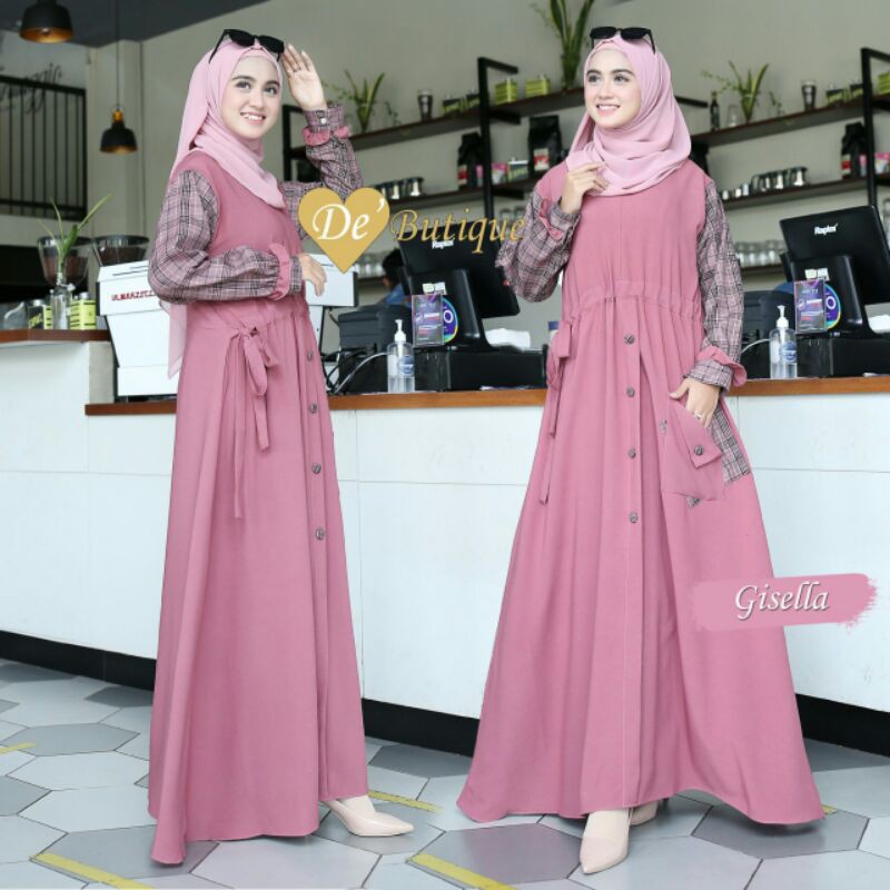 GAMIS SYAR'I TERBARU/GISELA KATUN MIX CREPE/ORI DE BOUTIQUE