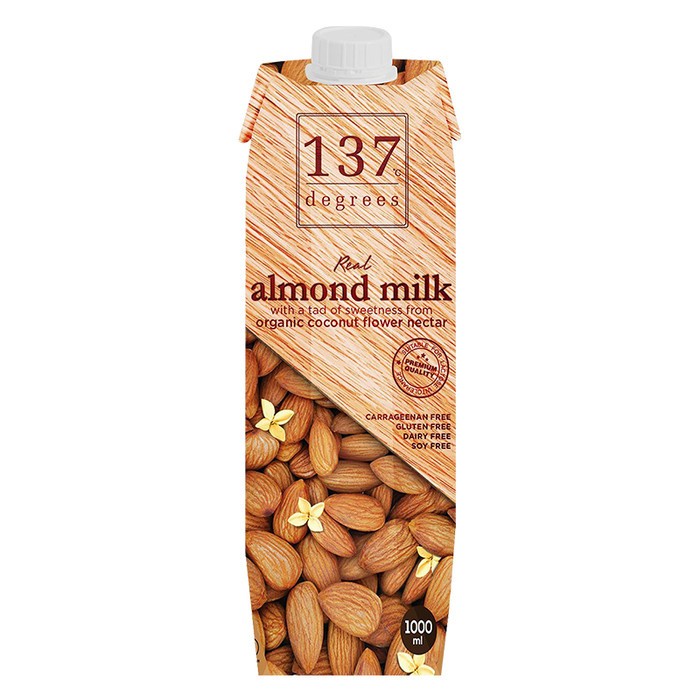 137 Degrees Real Almond Milk With Organic Coconut Nectar 1L