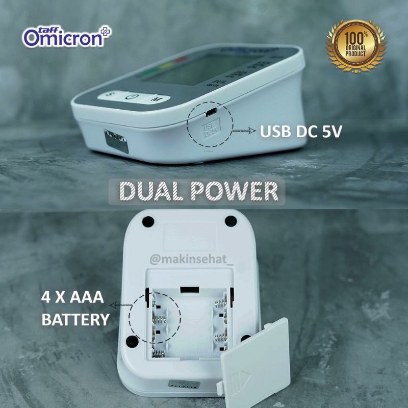 Tensimeter Digital Premium Alat Ukur Tekanan Darah - Omicron WHO Standar Bersuara Voice tensimeter