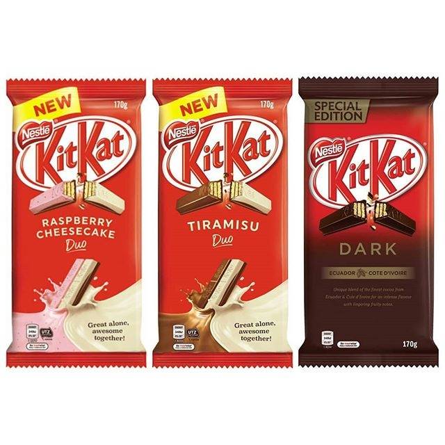 Kitkat Duo Raspberry CheeseCake Tiramisu aussie chocolate bar