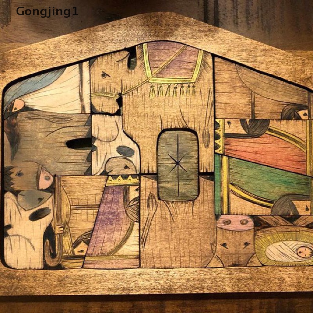 Gongjing1 Mainan Puzzle Kayu Gambar Yesus Untuk Anak