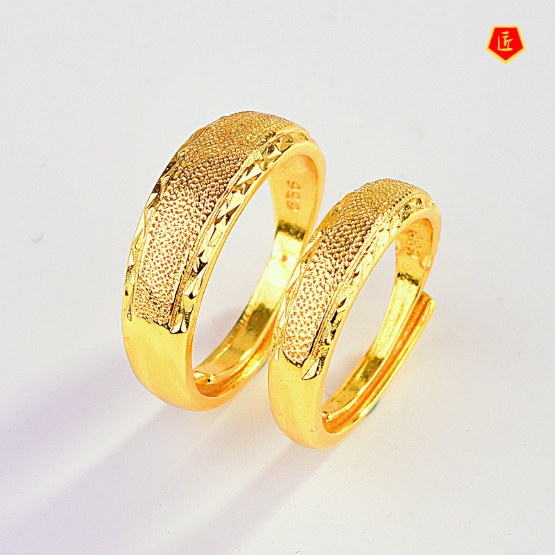 [Ready Stock]Temperament Personality Gold Couple Ring