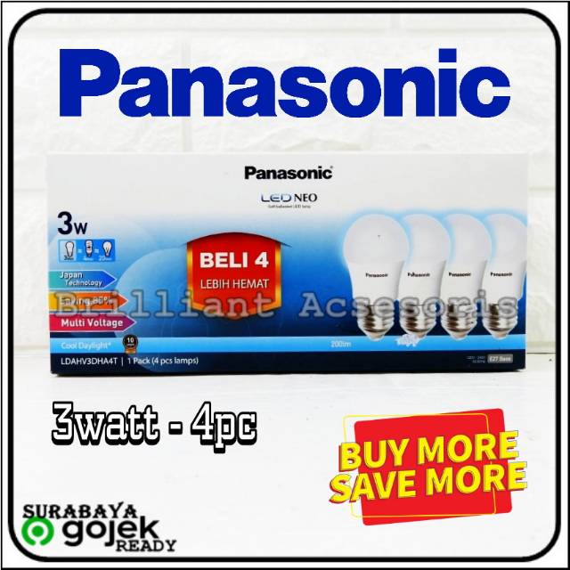 Lampu Rumah LED NEO PANASONIC White - Isi 4pc - Hemat Listrik dan Harga