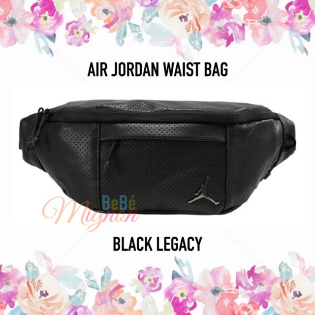 AIR JORDAN CROSS BODY BAG ORIGINAL - BLACK LEGACY / WAIST BAG LEATHER / Tas Pinggang Bahu Selempang
