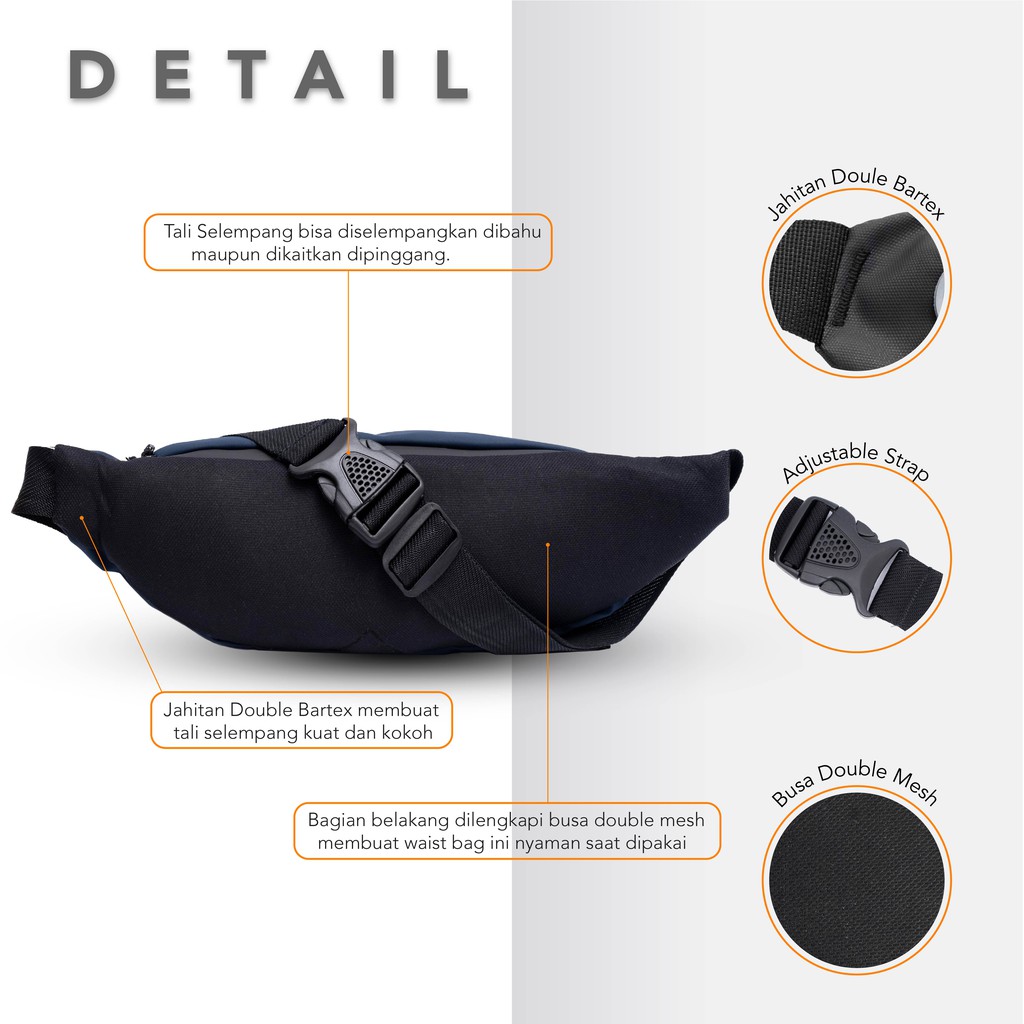 HEYLOOK Project - Tas Selempang Pria Waist Bag ASTERIX Waterproof Slingbag USB Connector Anti Sobek Anti Maling Anti Air Sling Bag Cowok Waistbag Distro Tas Pinggang Terbaru