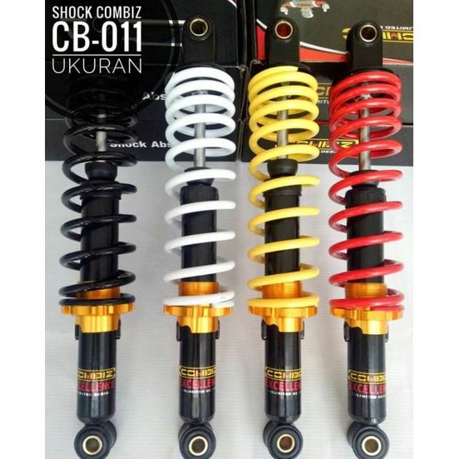 SHOCK BREAKER SUPRA REVO MEGAPRO JUPITER VEGA 280,320,340 MM KOMBINASI HITAM GOLD CB-011