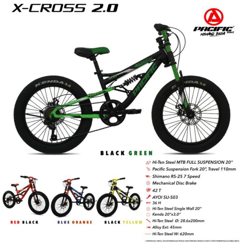 Sepeda Mtb 20 Pasific exotic aviator x cross 2.0 xcross 2