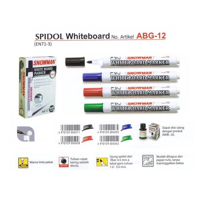 

Ink | Snowman White Board Marker ( Alkohol Ink ) - Abg 12