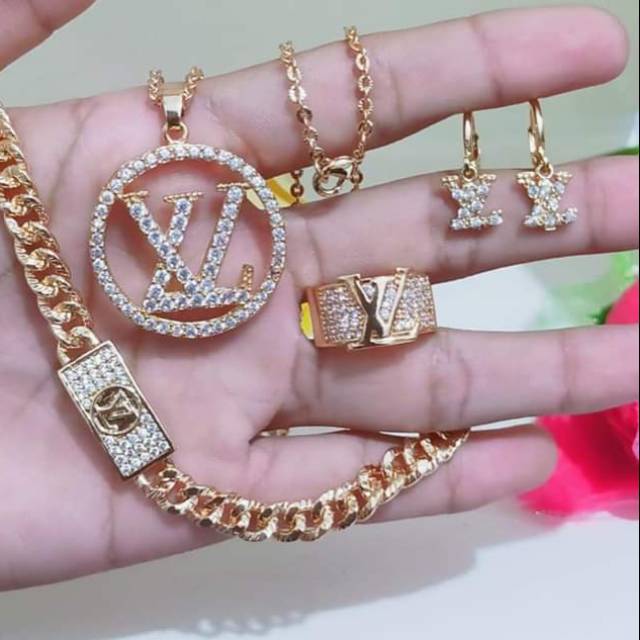 Set  Perhiasan Dewasa   Motif LV Model Kekinian