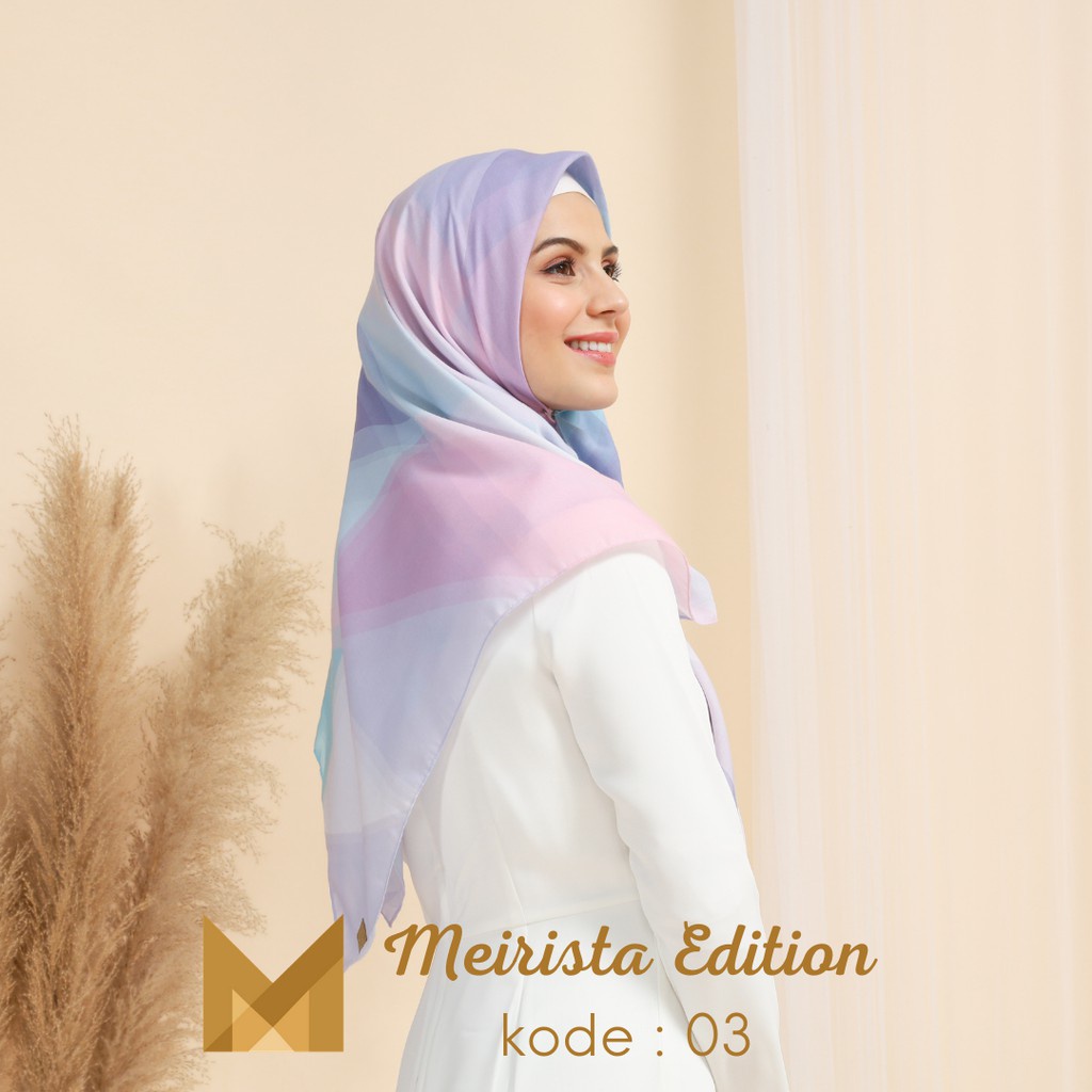 Meirista Hijab Edition 03 | Kerudung Segi Empat Lasercut Segiempat Voal Premium Printing Motif