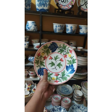 piring lukis mortif kangkung