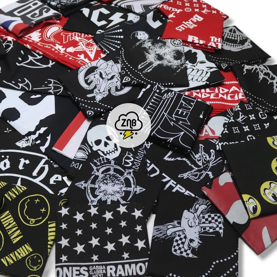 RBP.14Jl22ᵂ– Bandana Slayer Retro Bandana Lucu Bandana Keren Aksesoris Rambut Slayer Musik Slayer Br