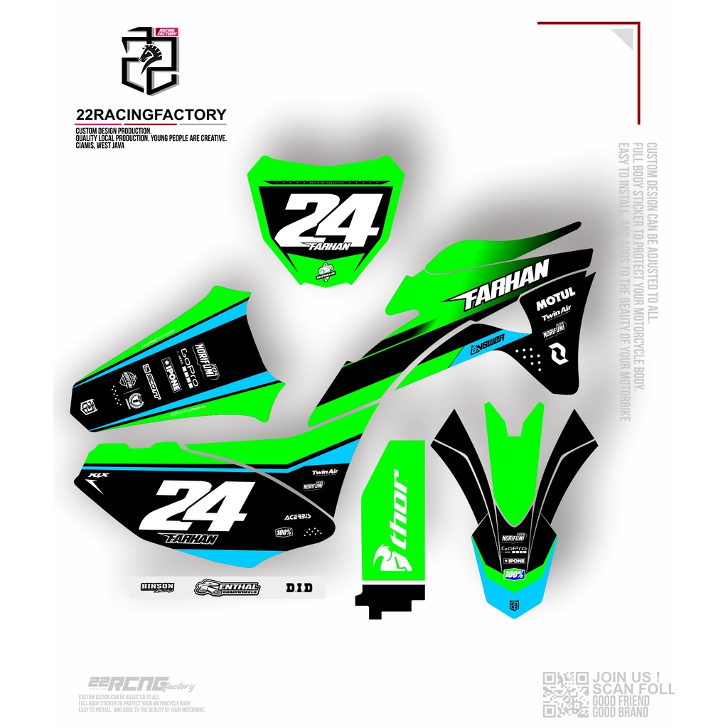 DECAL STIKER CRF / GORDONS/  KLX BF / KLX DTRACKER / KLX S OLD FULL BODY DESAIN COSTUM
