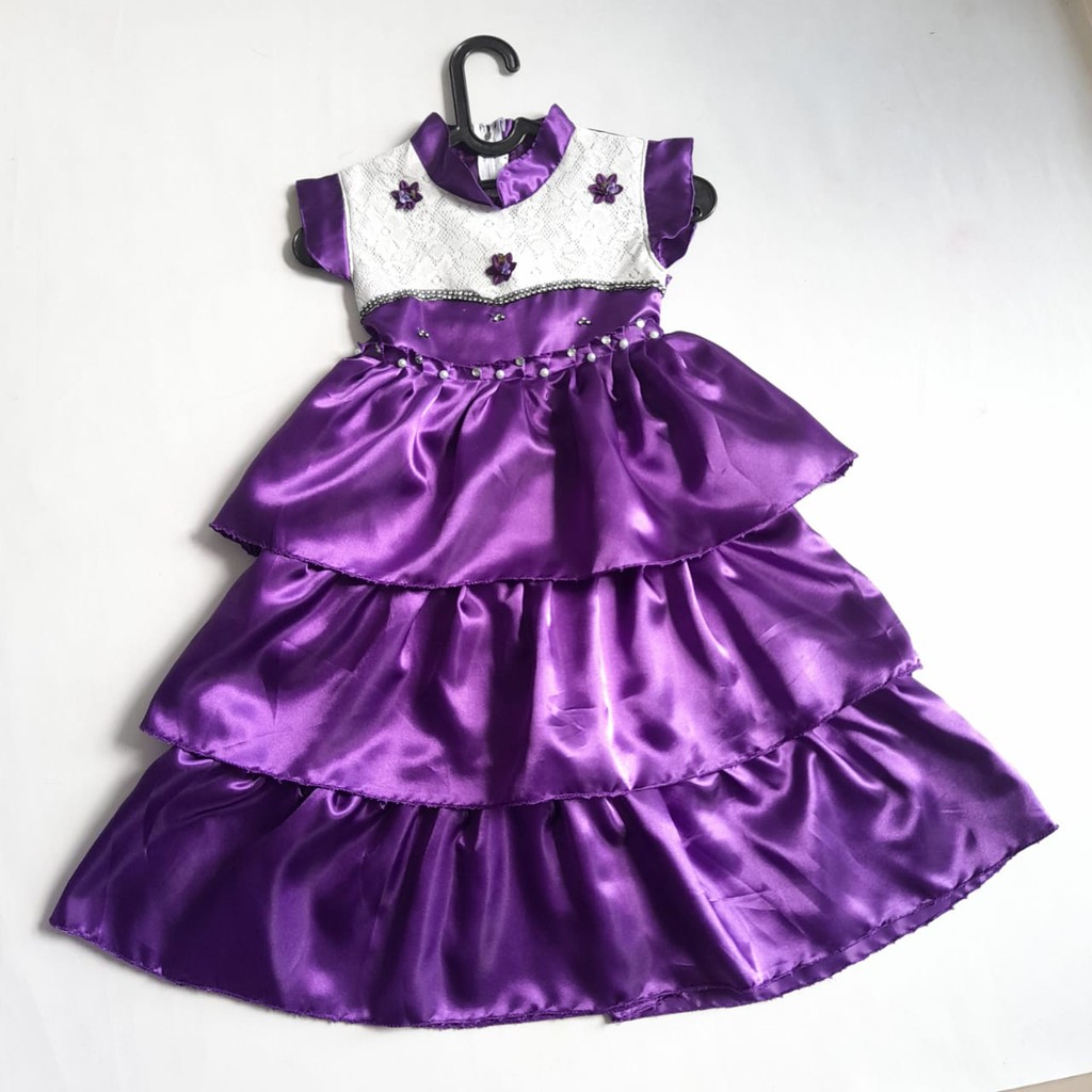 Baju Bayi Warna Lilac Perempuan 6 12 Bulan Dress Anak Warna Ungu Import Korea Bahan Premium VW04