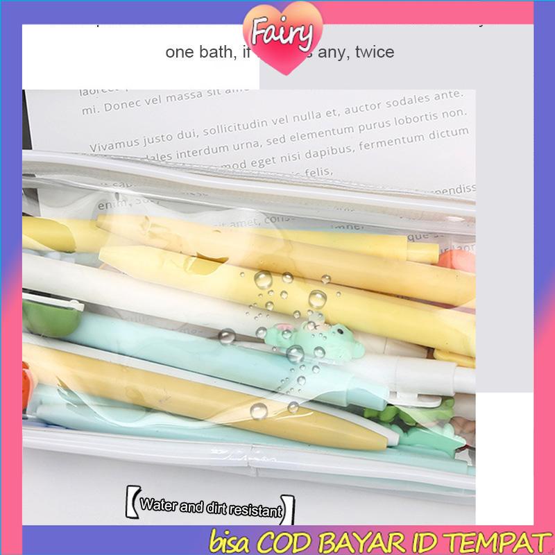 

Decompression Primary Middle School Students Competition Rotating Pen Can Write Student Rotating PenTransparent PVC Student Stationery Zipper Pen Bag Travel Portable Toiletry Makeup Storage Bag F