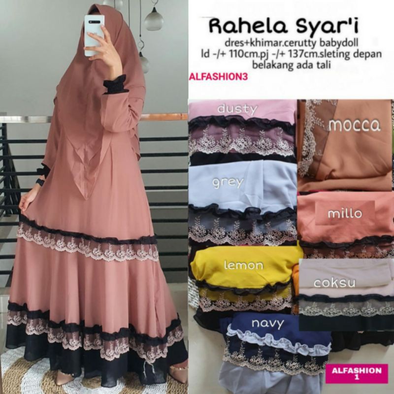 RAHELA SYARI by ALFASHION/GAMIS FULL CERRUTY