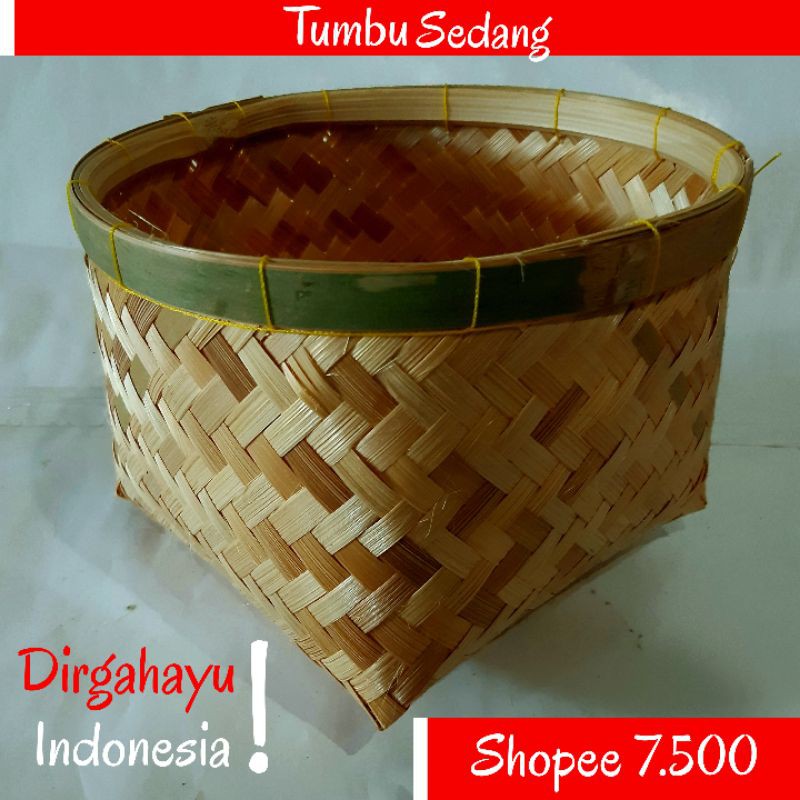 Tumbu bakul dari  bambu  tempat  kue pot  bunga  Shopee 