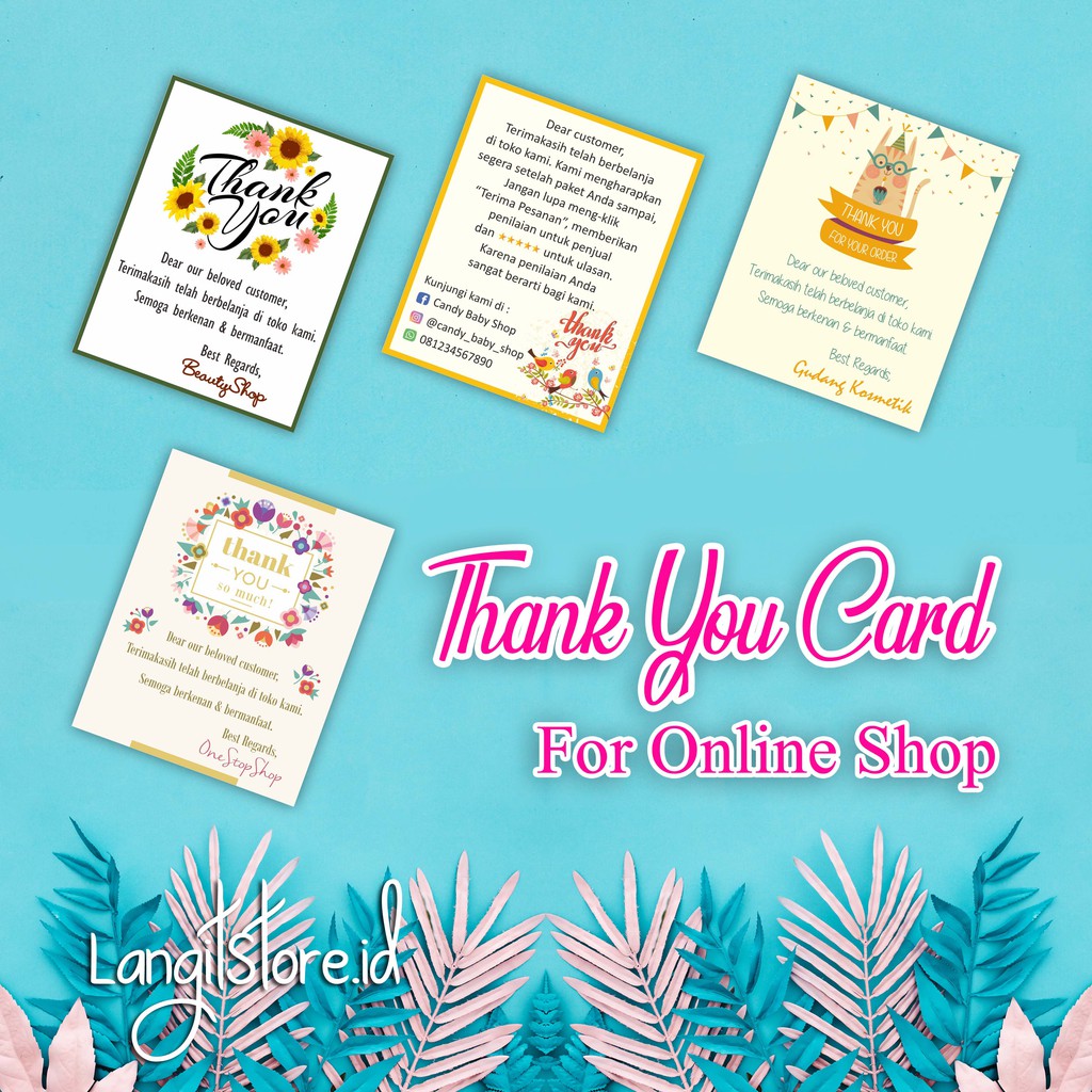 Thank You Card For Online Shop Kartu Ucapan Terima Kasih Portrait Thanks Card Shopee Indonesia