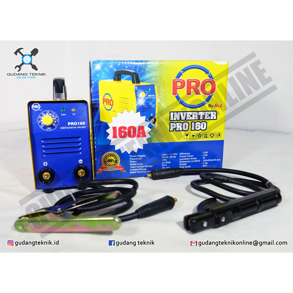 MESIN LAS 160A H&amp;L PRO INVERTER HNL PRO MMA 160 A