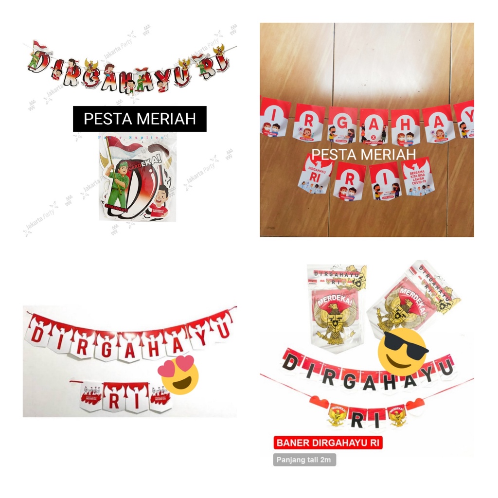 BANNER DIRGAHAYU RI / BUNTING FLAG DIRGAHAYU RI / TULISAN DIRGAHAYU RI / BANNER HUT RI / HIASAN HUT 
